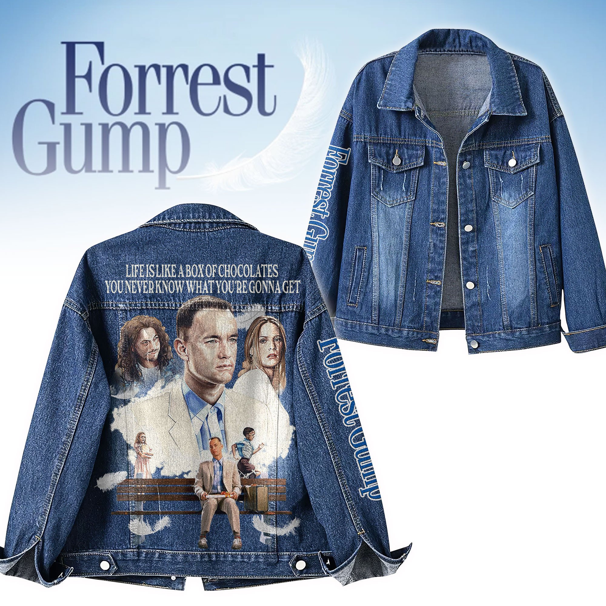 Forrest Gump Movies Denim Jacket Gift For Fans