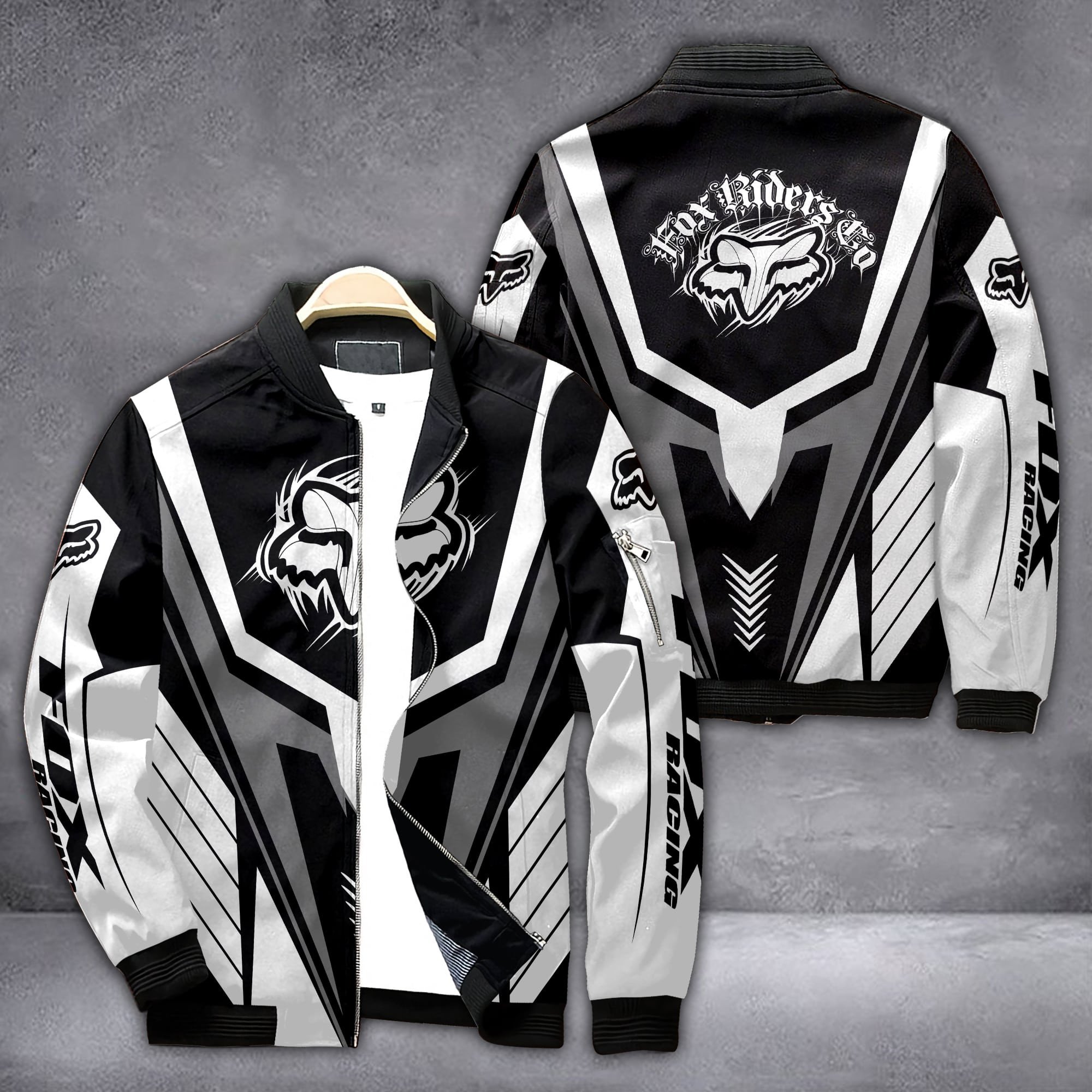 Fox Racing Car Style Bomber Jacket For Fans