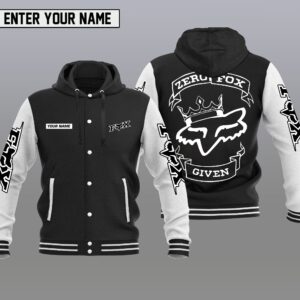 Fox Racing Car Style Hooded Baseball Jacket For Fans
