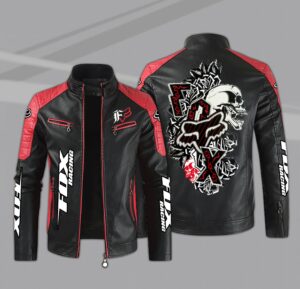 Fox Racing Car Style Leather Jacket For Fans