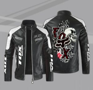 Fox Racing Car Style Leather Jacket For Fans