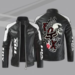 Fox Racing Car Style Leather Jacket For Fans