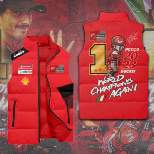 Francesco Bagnaia MotoGP Style Sleeveless Puffer Jacket For Fans