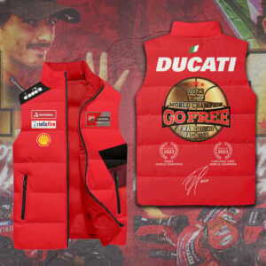 Francesco Bagnaia MotoGP Style Sleeveless Puffer Jacket For Fans