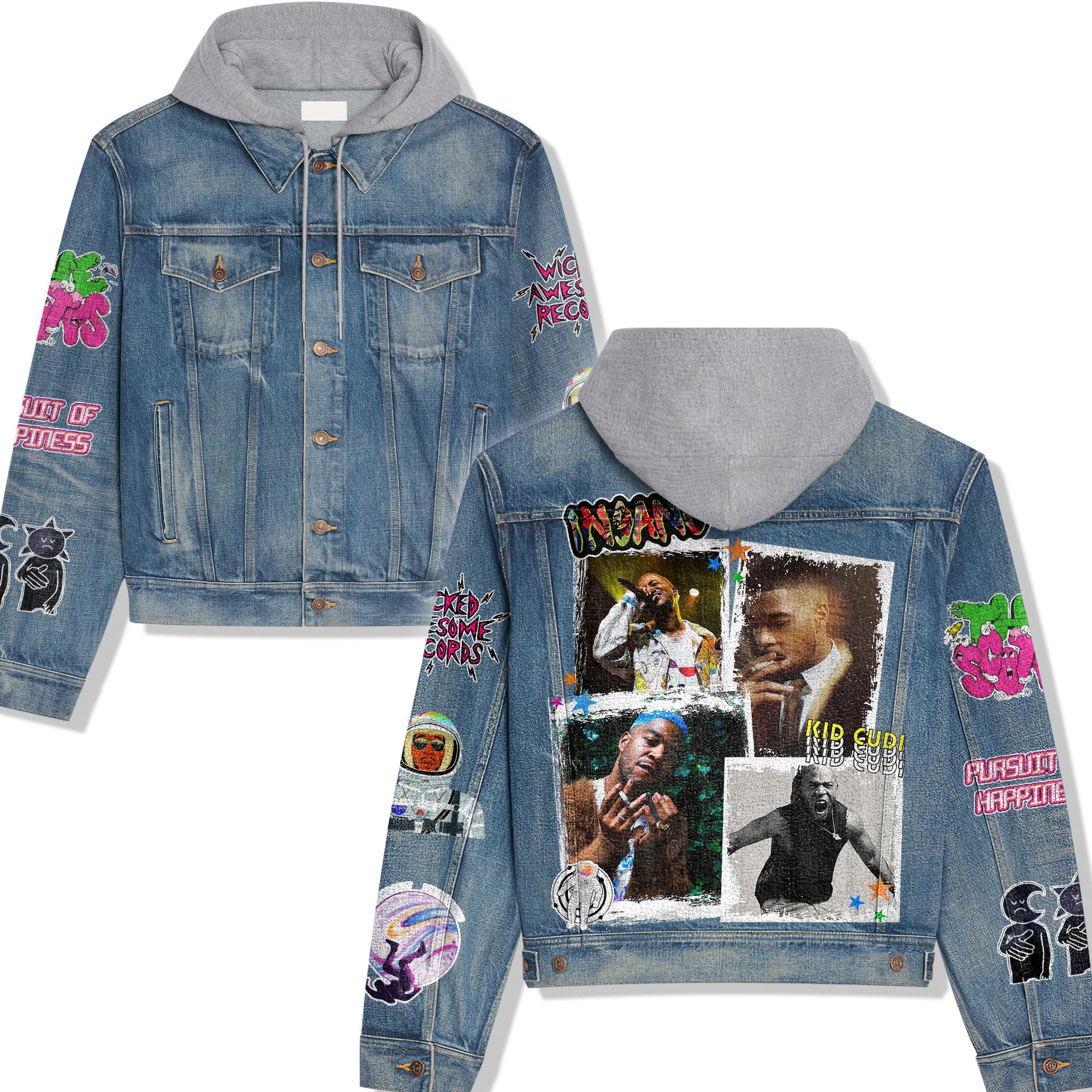 Frank Ocean Music Style Hooded Denim Jacket For Fans
