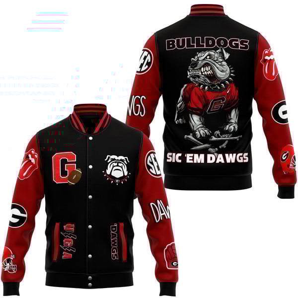 Georgia Bulldogs NCAA Style Baseball Jacket For Fans