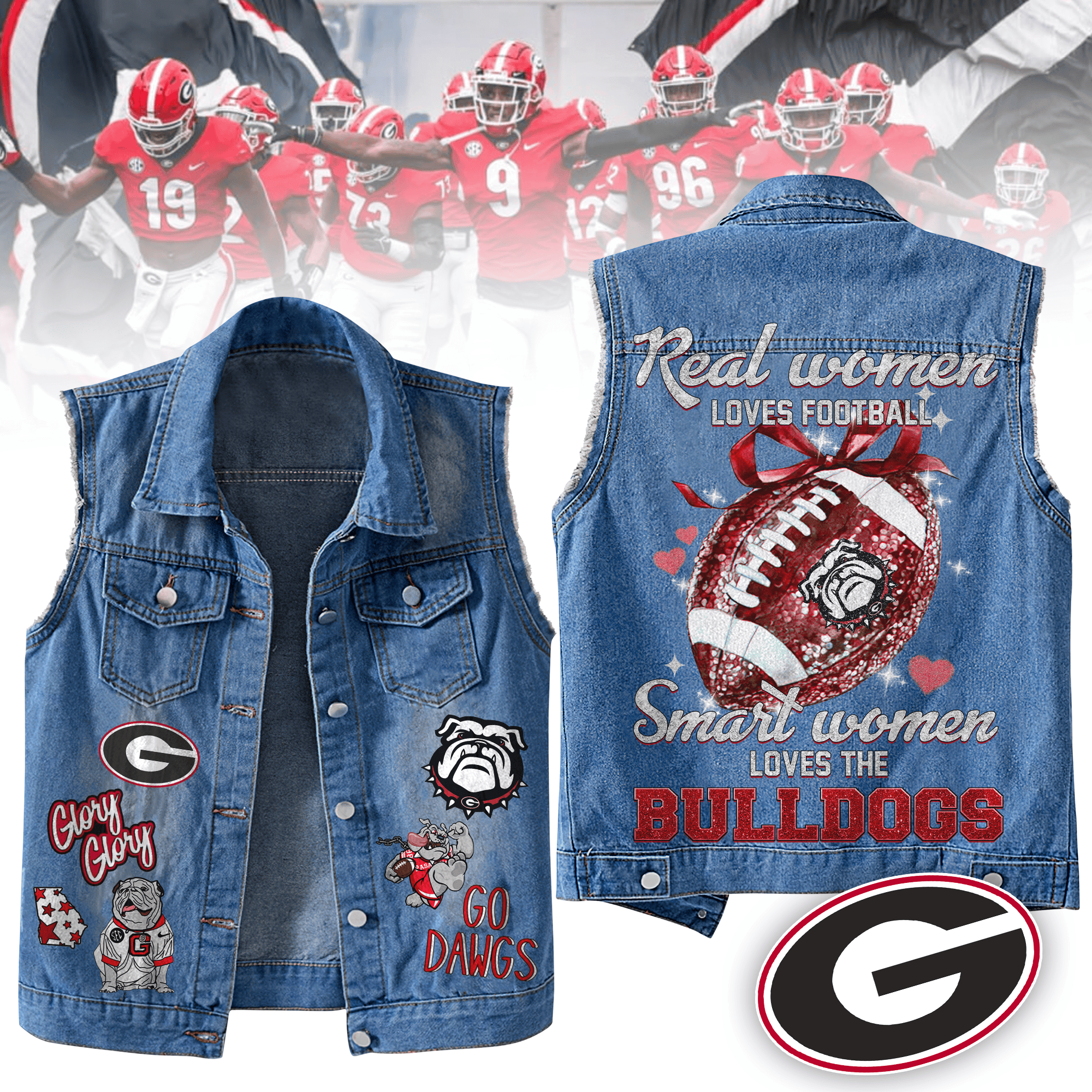 Georgia Bulldogs NCAA Style Sleeveless Jacket For Fans
