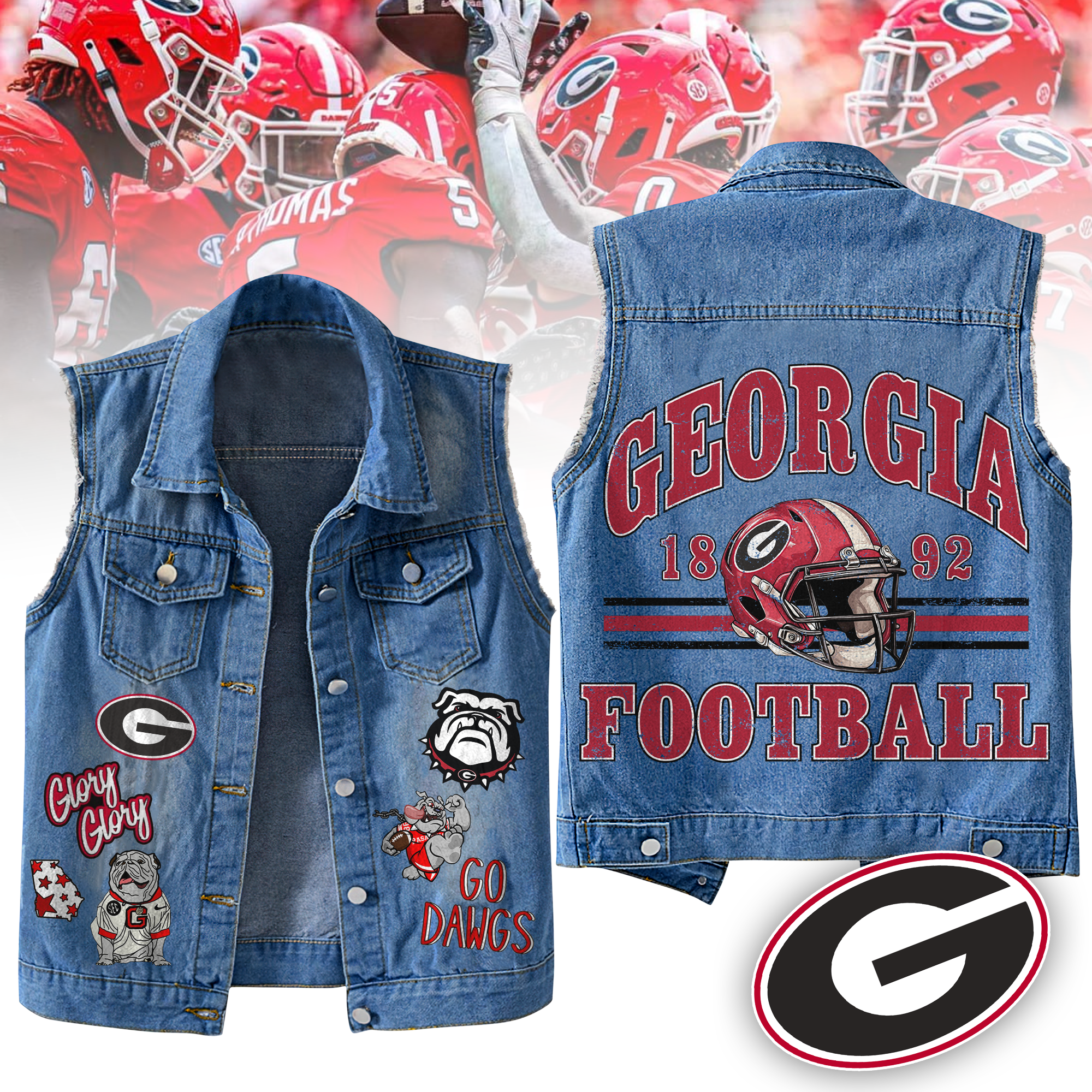 Georgia Bulldogs NCAA Style Sleeveless Jacket For Fans