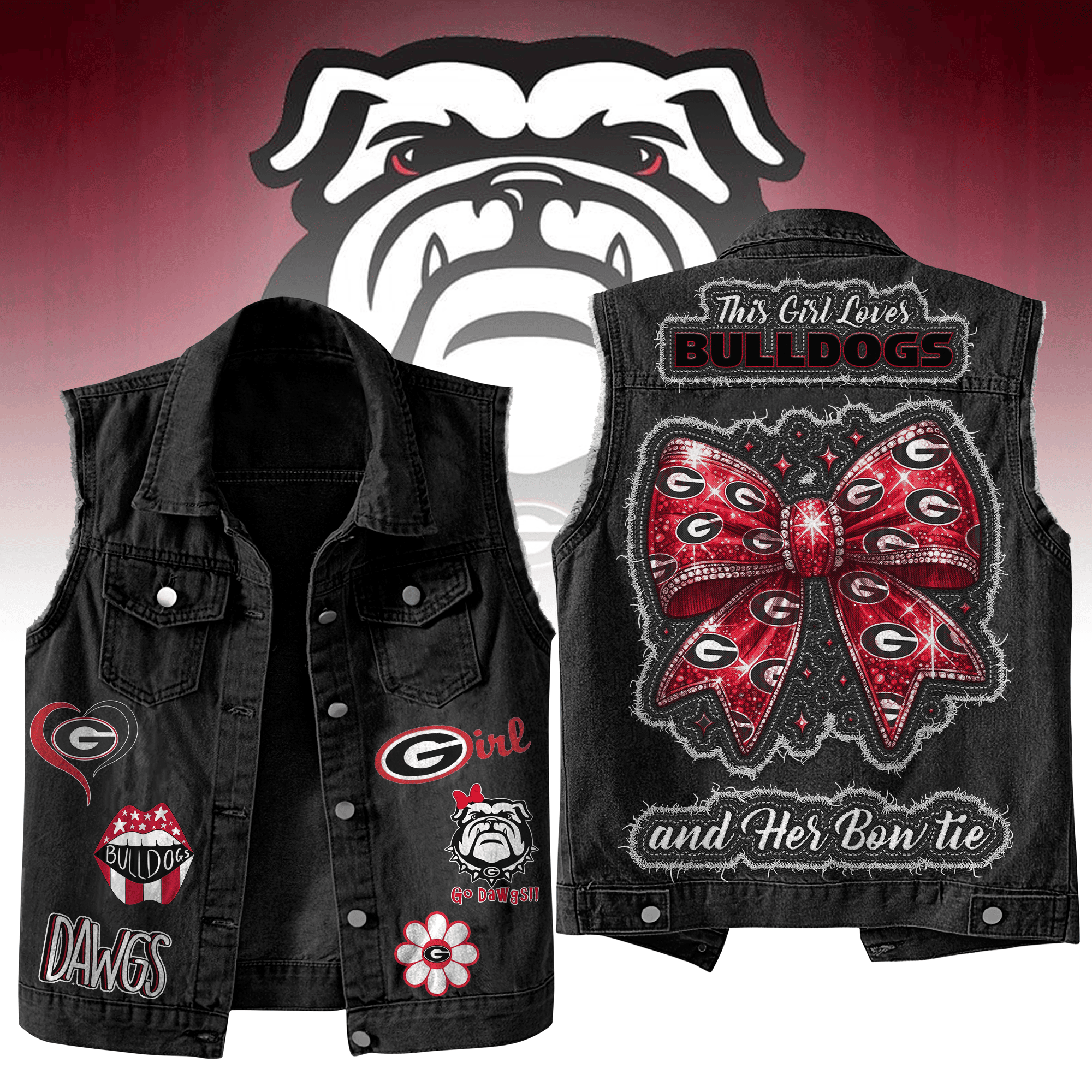 Georgia Bulldogs NCAA Style Sleeveless Jacket For Fans
