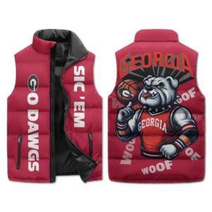 Georgia Bulldogs NCAA Style Sleeveless Puffer Jacket For Fans