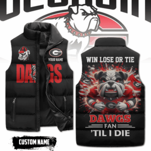 Georgia Bulldogs NCAA Style Sleeveless Puffer Jacket For Fans
