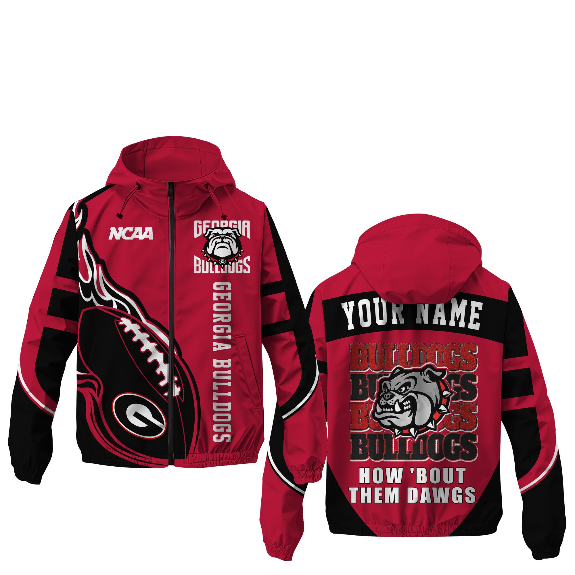 Georgia Bulldogs NCAA Style Windbreaker Jacket For Fans