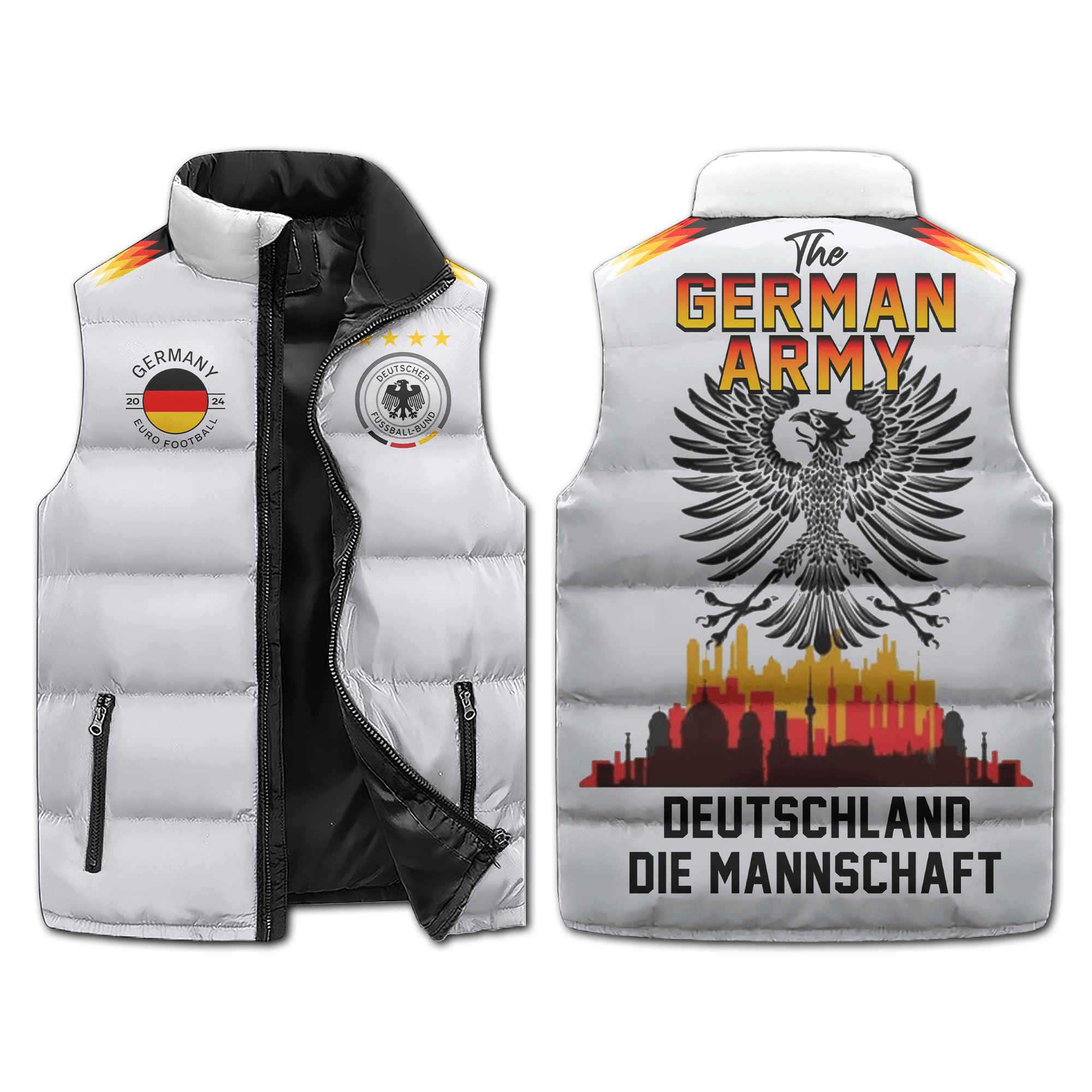 Germany Euro 2024 Style Sleeveless Puffer Jacket For Fans