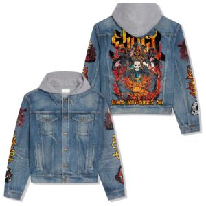 Ghost Music Style Hooded Denim Jacket For Fans