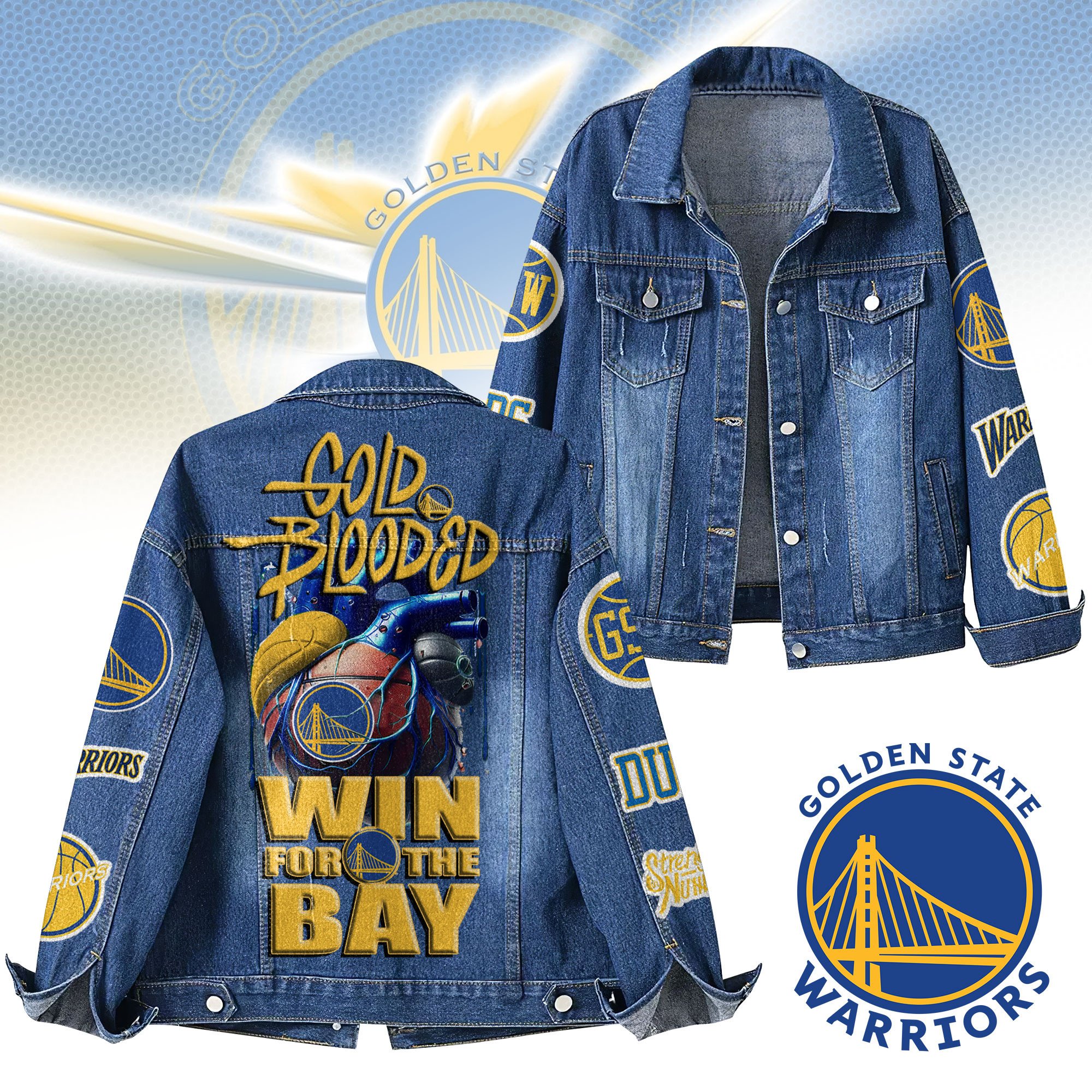 Golden State Warriors NBA Denim Jacket Gift For Fans