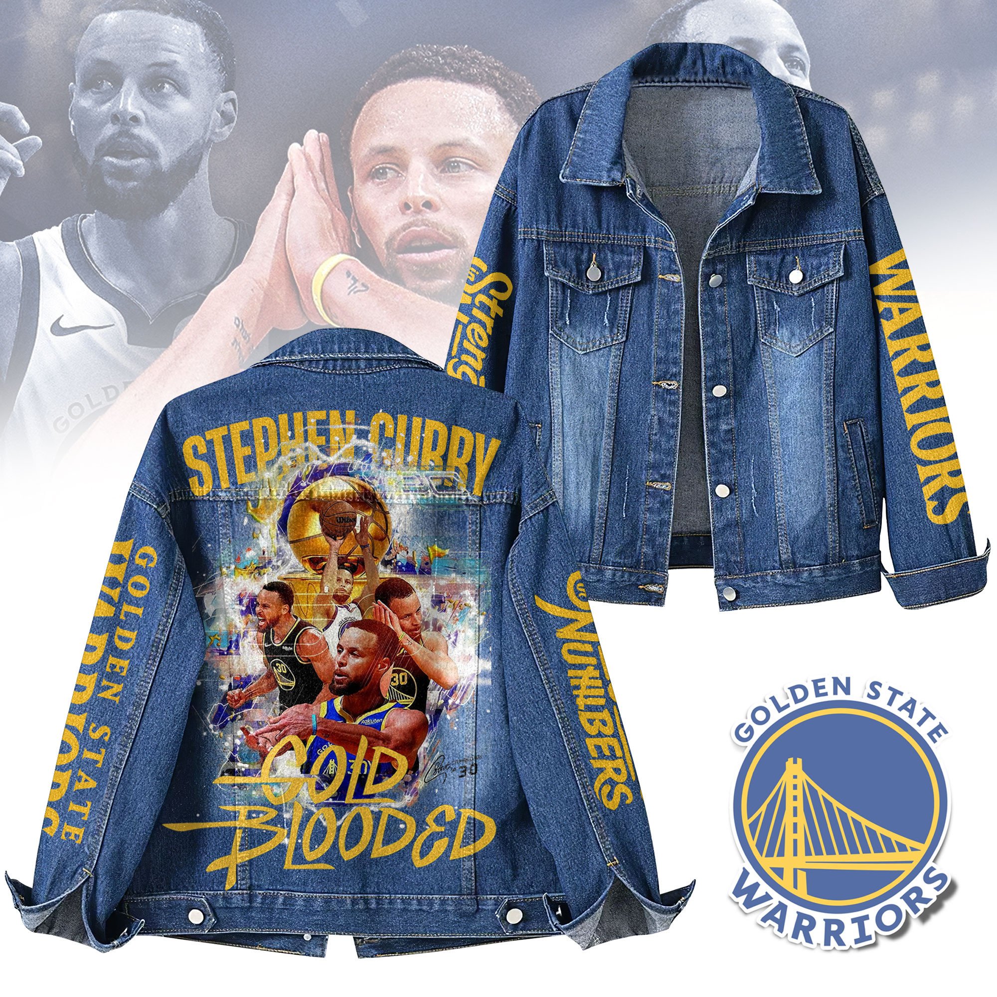 Golden State Warriors NBA Denim Jacket Gift For Fans