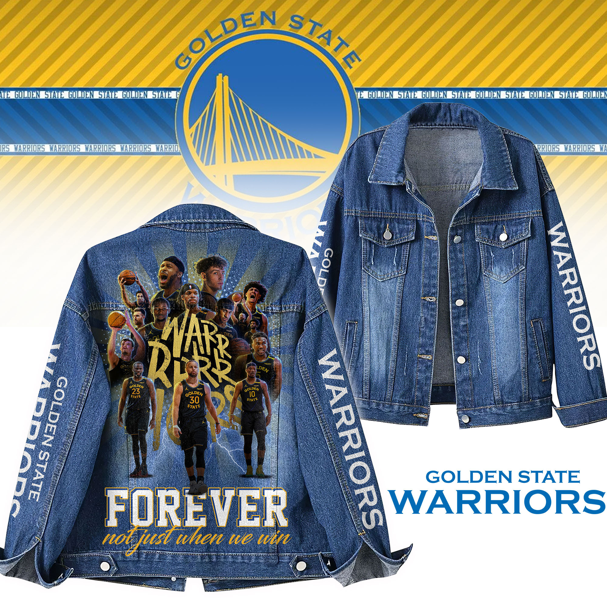 Golden State Warriors NBA Denim Jacket Gift For Fans