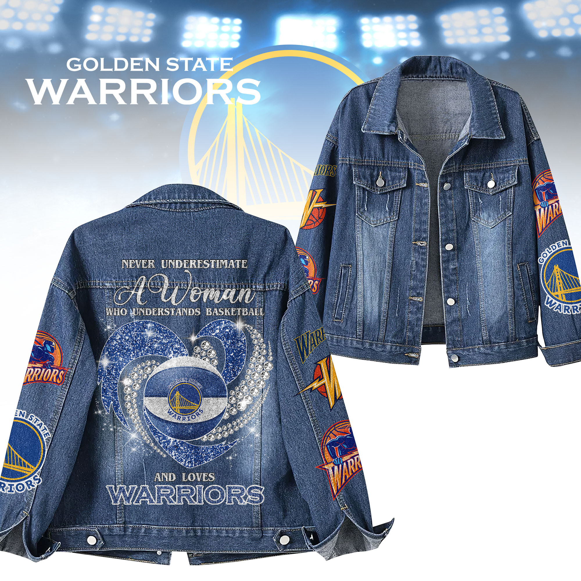 Golden State Warriors NBA Denim Jacket Gift For Fans