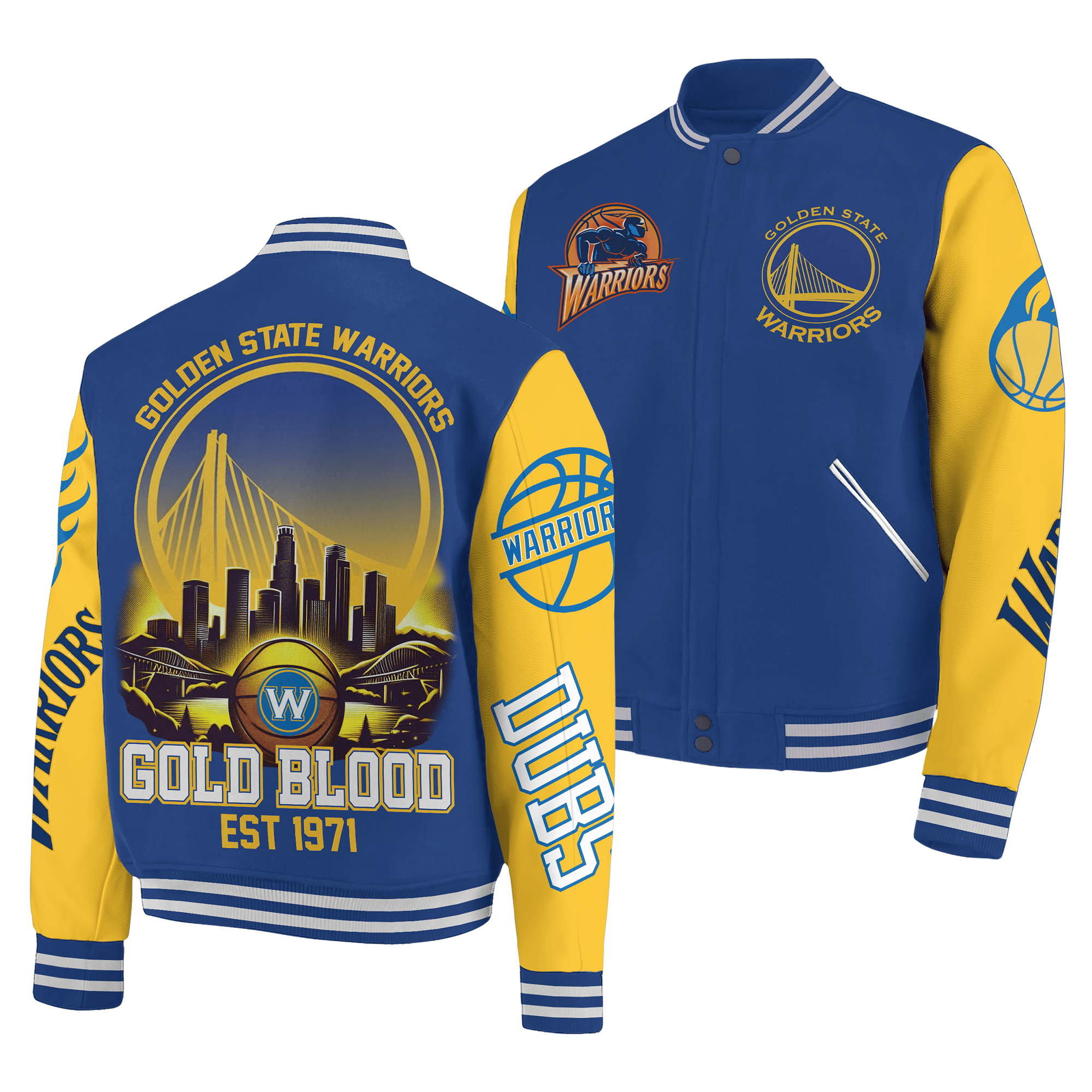 Golden State Warriors NBA Style Baseball Jacket For Fans