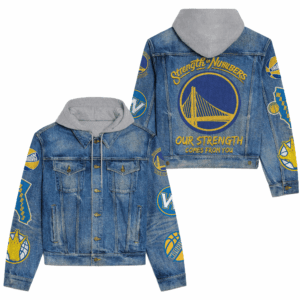Golden State Warriors NBA Style Hooded Denim Jacket For Fans