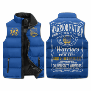 Golden State Warriors NBA Style Sleeveless Puffer Jacket For Fans