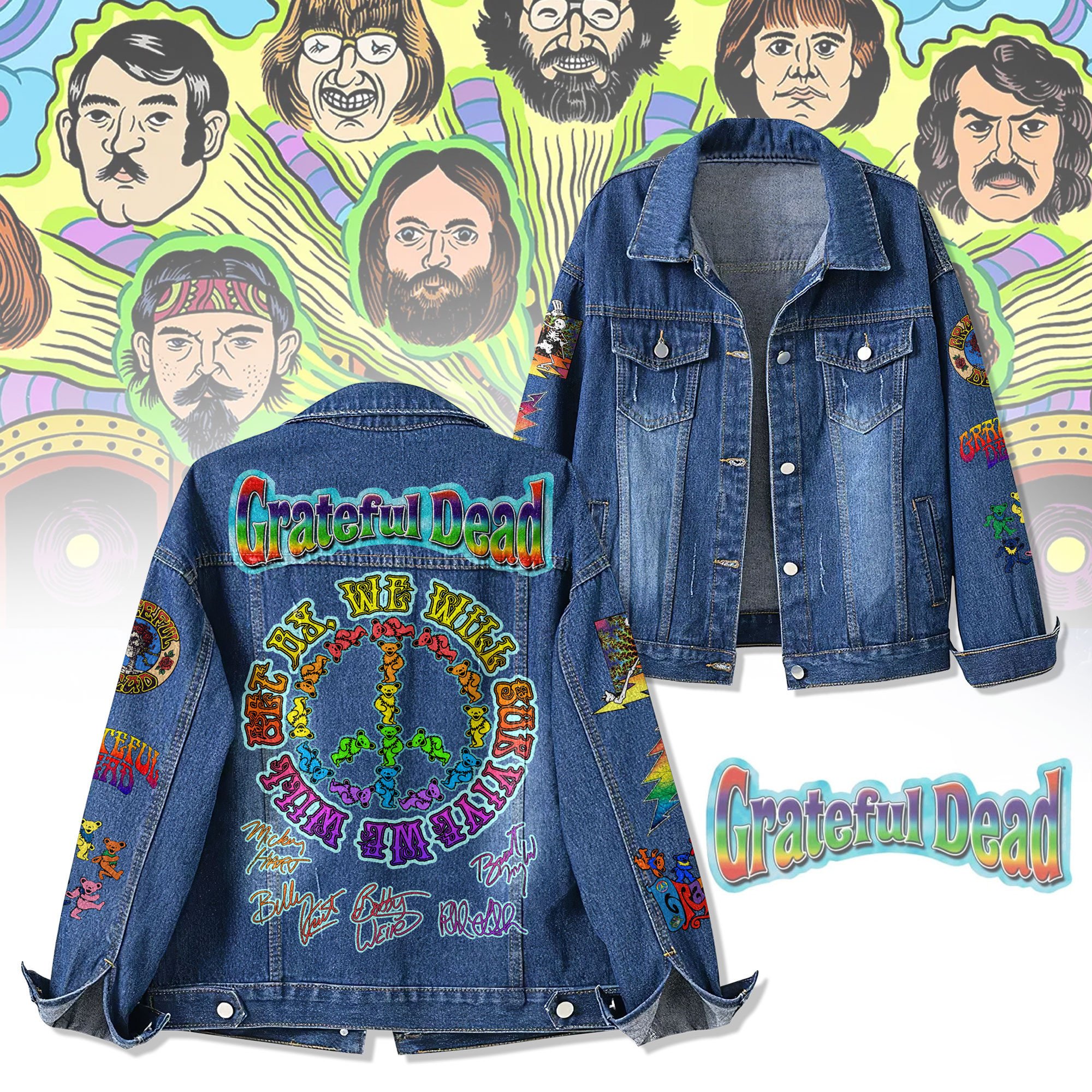 Grateful Dead Music Denim Jacket Gift For Fans