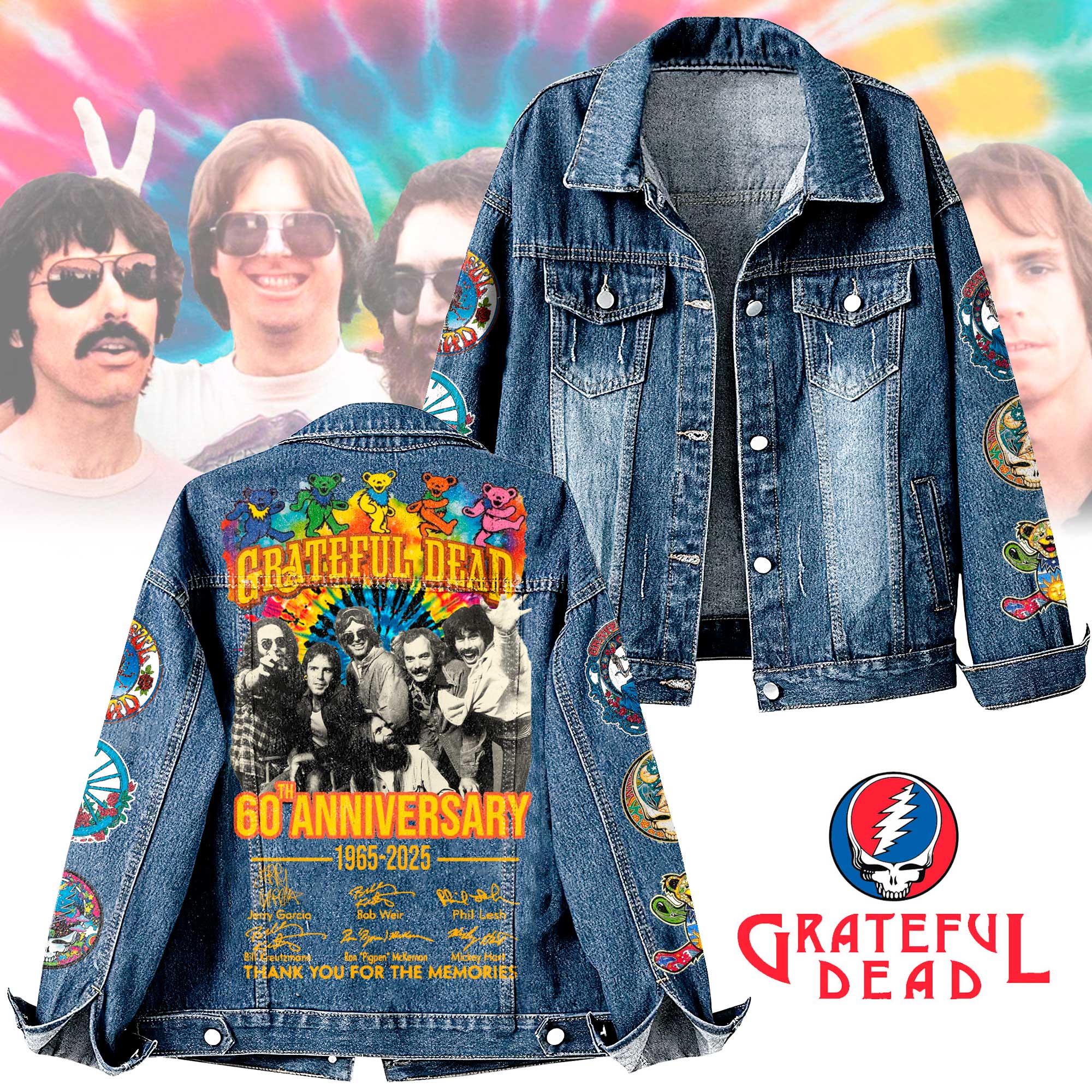 Grateful Dead Music Denim Jacket Gift For Fans