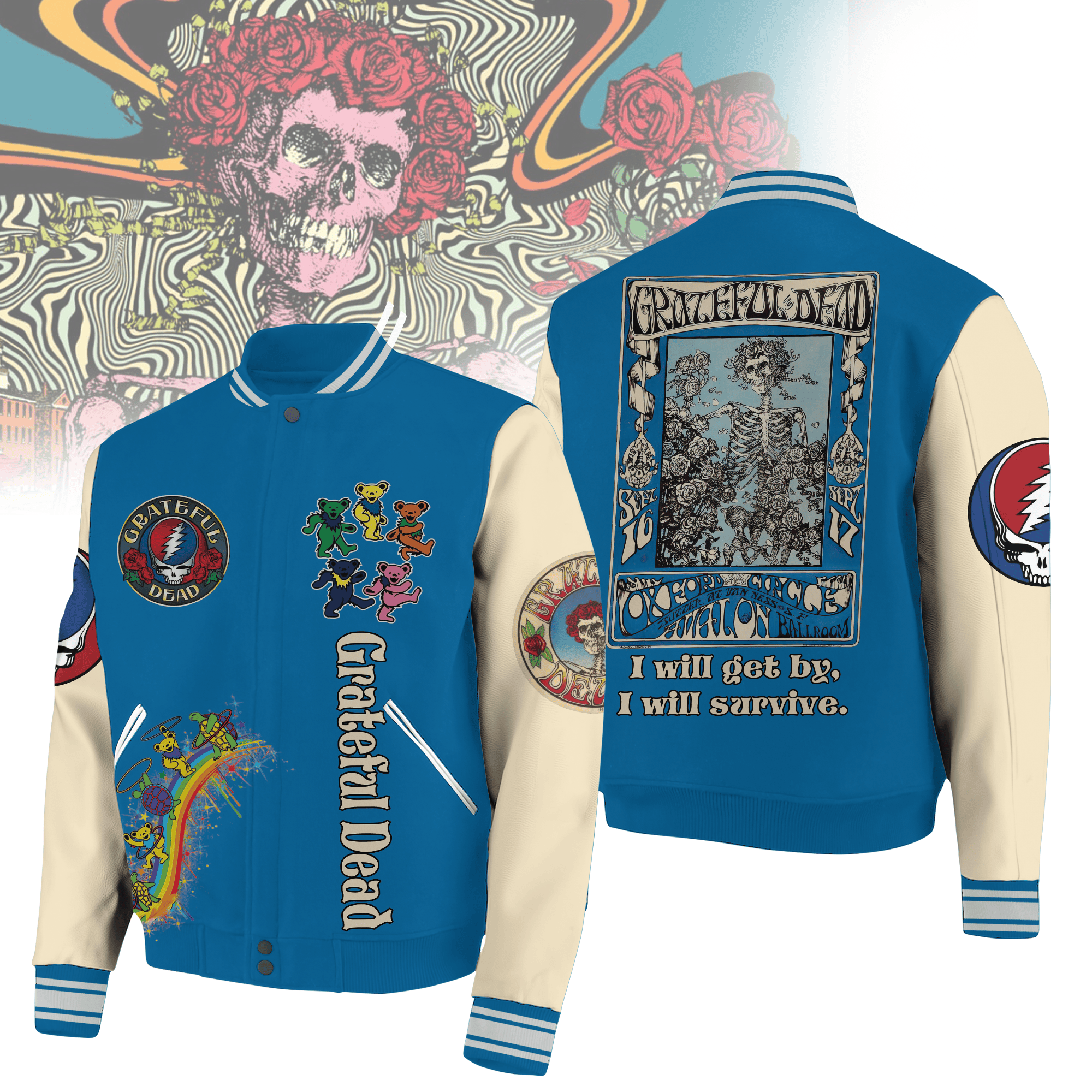 Grateful Dead Rock Band Music Style Baseball Jacket For Fans