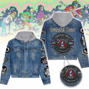 Grateful Dead Rock Band Music Style Hooded Denim Jacket For Fans