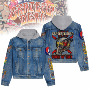 Grateful Dead Rock Band Music Style Hooded Denim Jacket For Fans