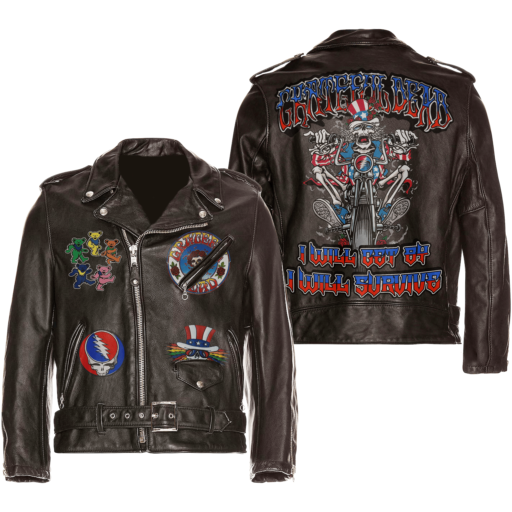 Grateful Dead Rock Band Music Style Leather Jacket For Fans