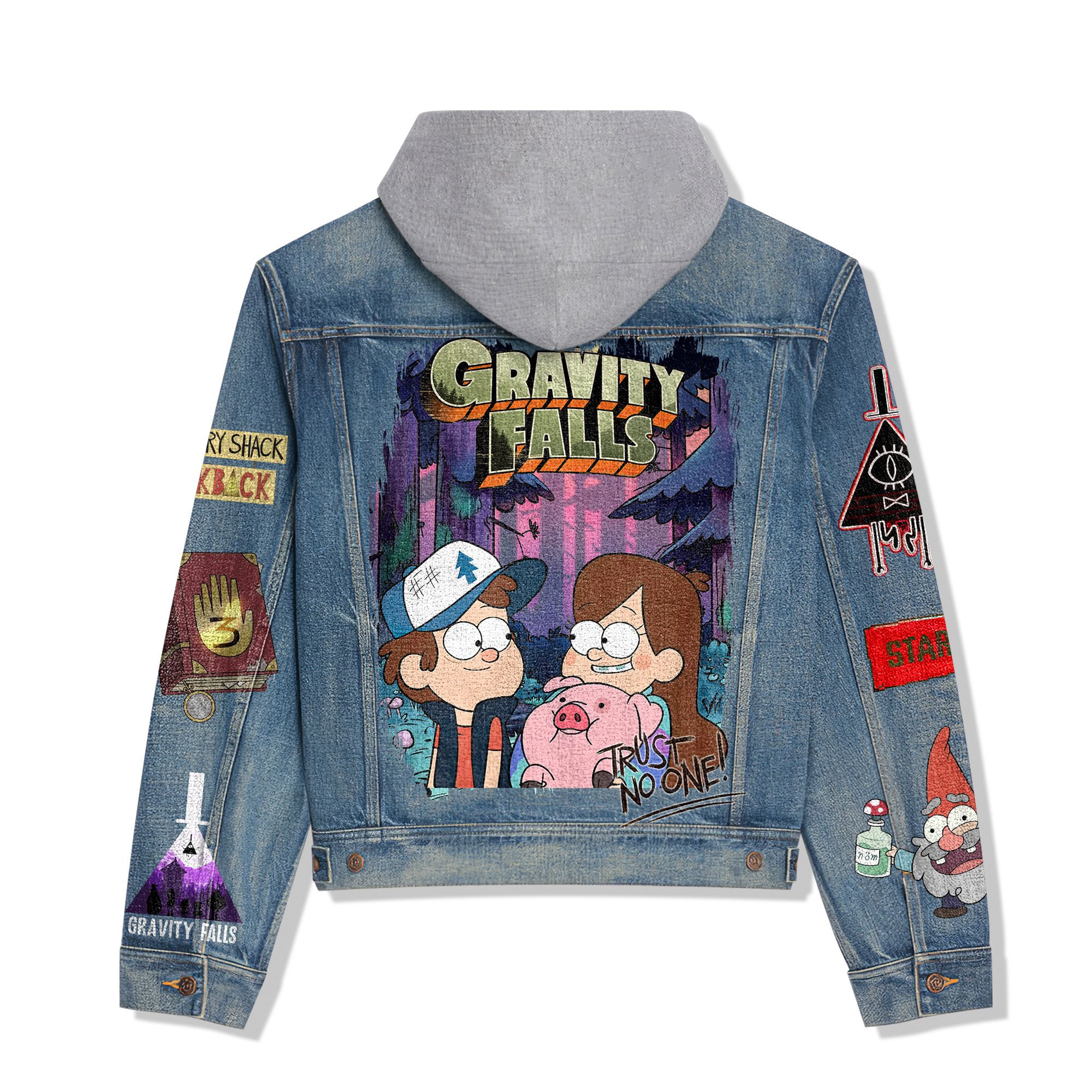 Gravity Falls Music Style Hooded Denim Jacket For Fans