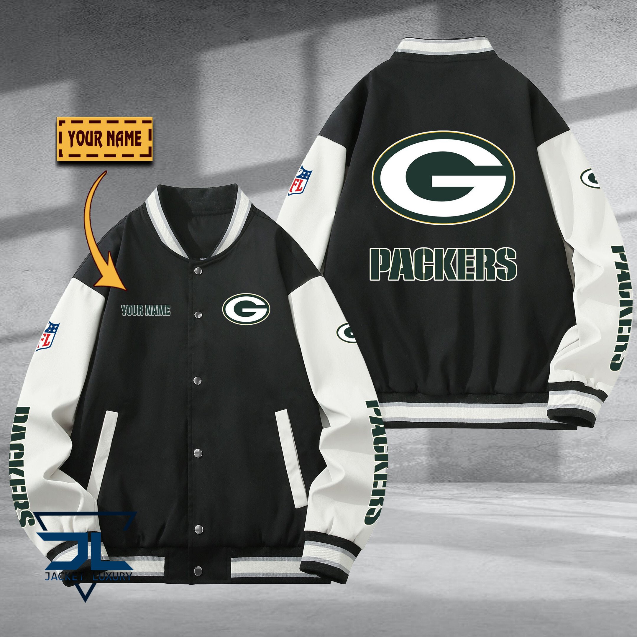 Green Bay Packer NFL Style Baseball Jacket For Fan