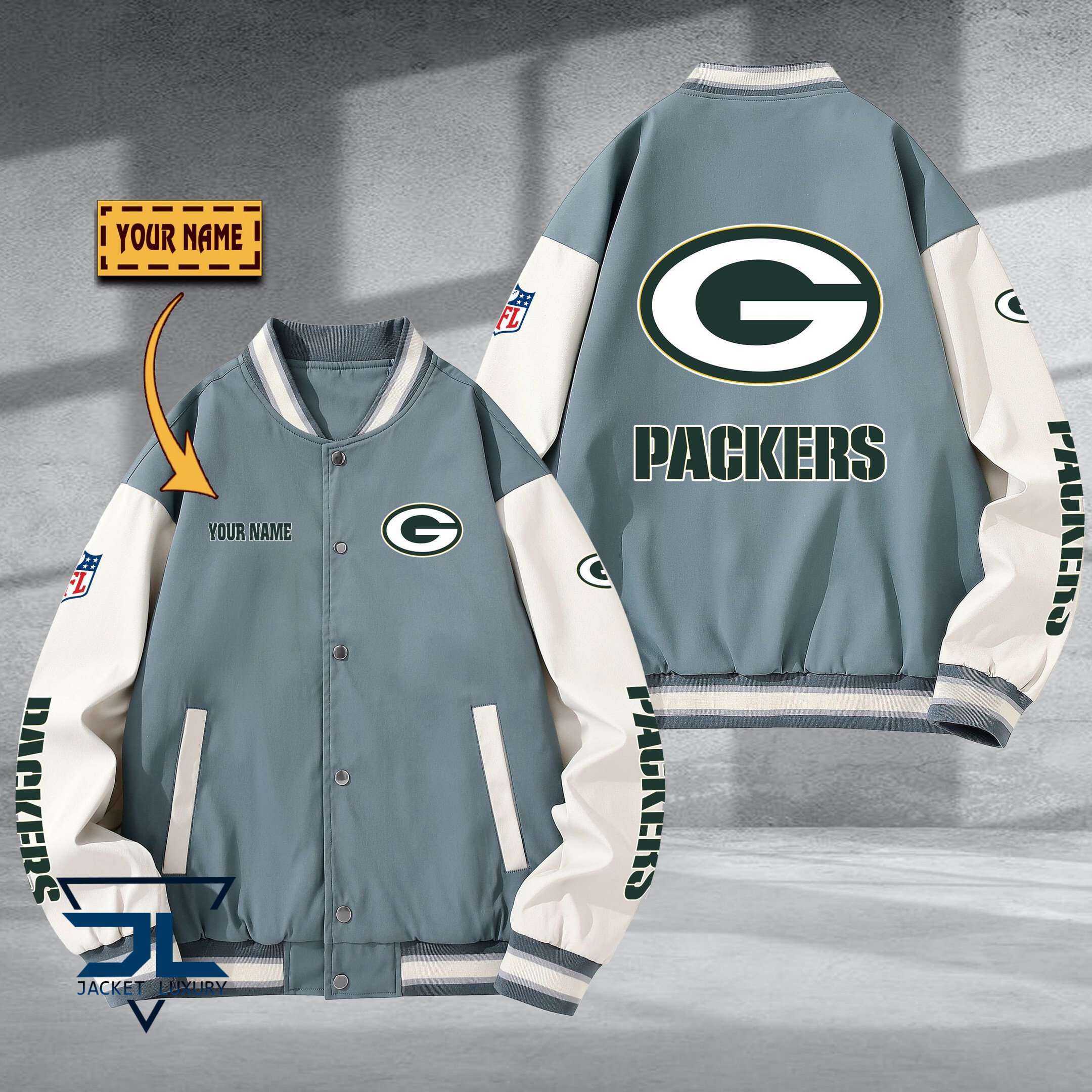 Green Bay Packer NFL Style Baseball Jacket For Fan