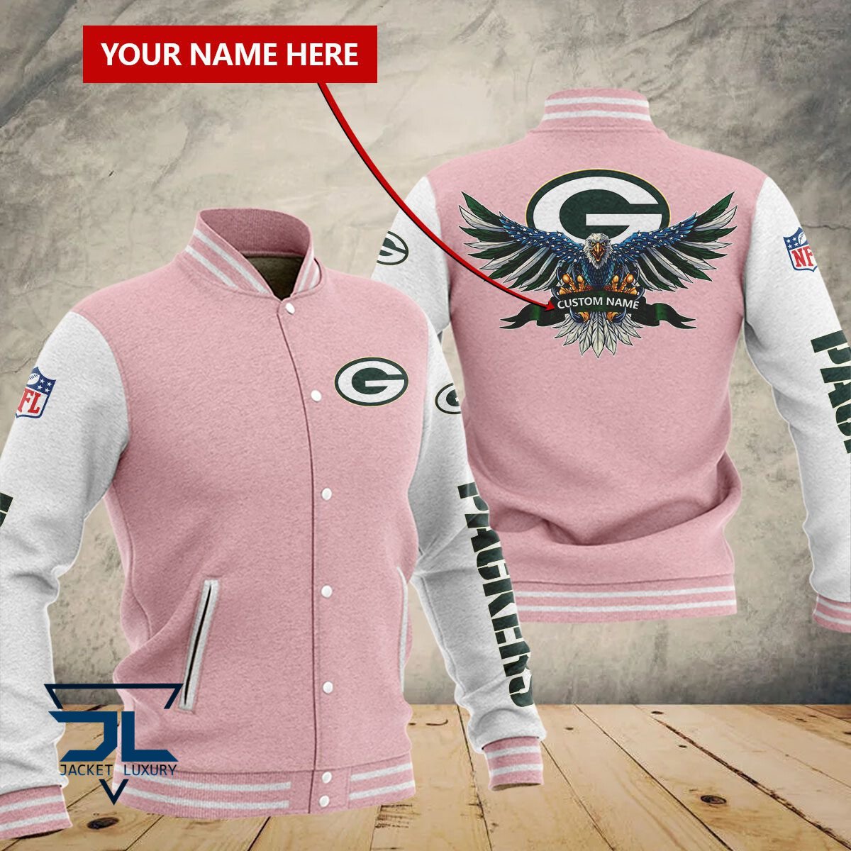 Green Bay Packers NFL Style Baseball Jacket For Fan