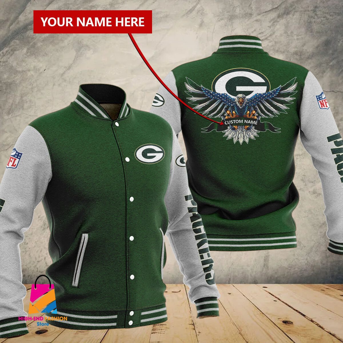 Green Bay Packers NFL Style Baseball Jacket For Fan