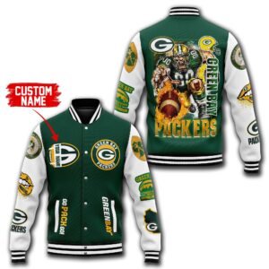 Green Bay Packers NFL Style Baseball Jacket For Fans