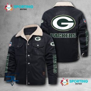 Green Bay Packers NFL Style Fleece Thermal Cotton Jacket For Fans