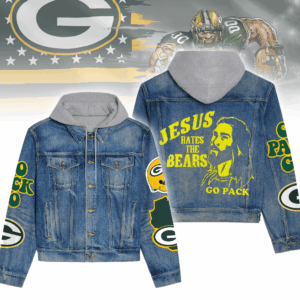 Green Bay Packers NFL Style Hooded Denim Jacket For Fans