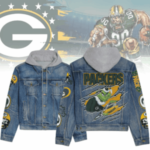 Green Bay Packers NFL Style Hooded Denim Jacket For Fans