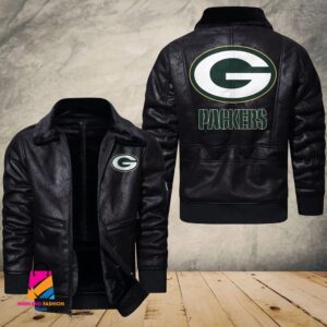 Green Bay Packers NFL Style Leather Jacket For Fans