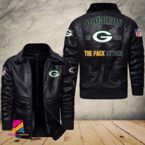 Green Bay Packers NFL Style Leather Jacket For Fans