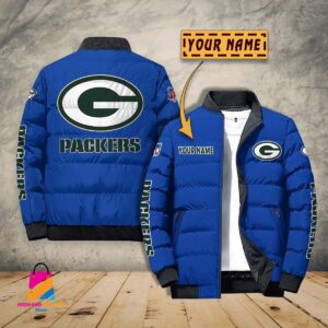 Green Bay Packers NFL Style Puffer Jacket For Fans