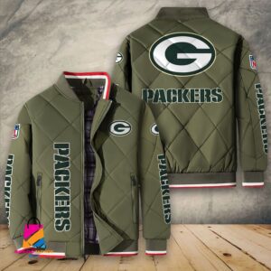 Green Bay Packers NFL Style Puffer Jacket For Fans