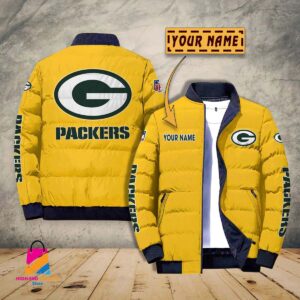 Green Bay Packers NFL Style Puffer Jacket For Fans