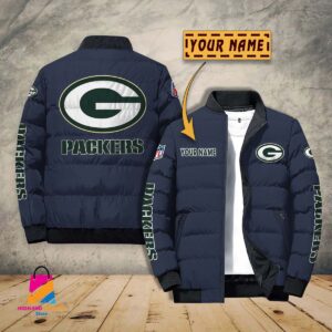 Green Bay Packers NFL Style Puffer Jacket For Fans