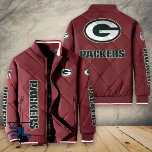 Green Bay Packers NFL Style Puffer Jacket For Fans
