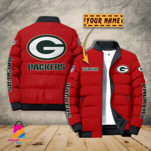 Green Bay Packers NFL Style Puffer Jacket For Fans