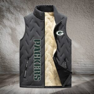 Green Bay Packers NFL Style Sleeveless Puffer Jacket For Fans