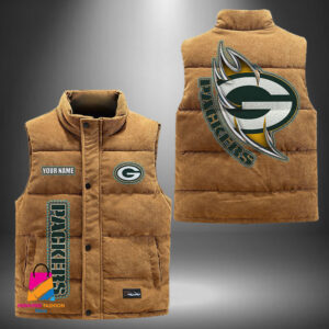 Green Bay Packers NFL Style Sleeveless Puffer Jacket For Fans